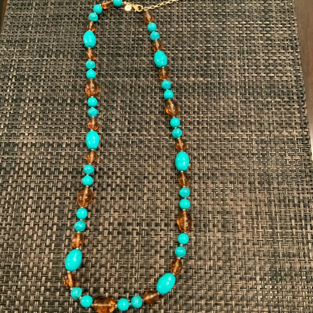 Joan Rivers Turquoise and Amber Necklace